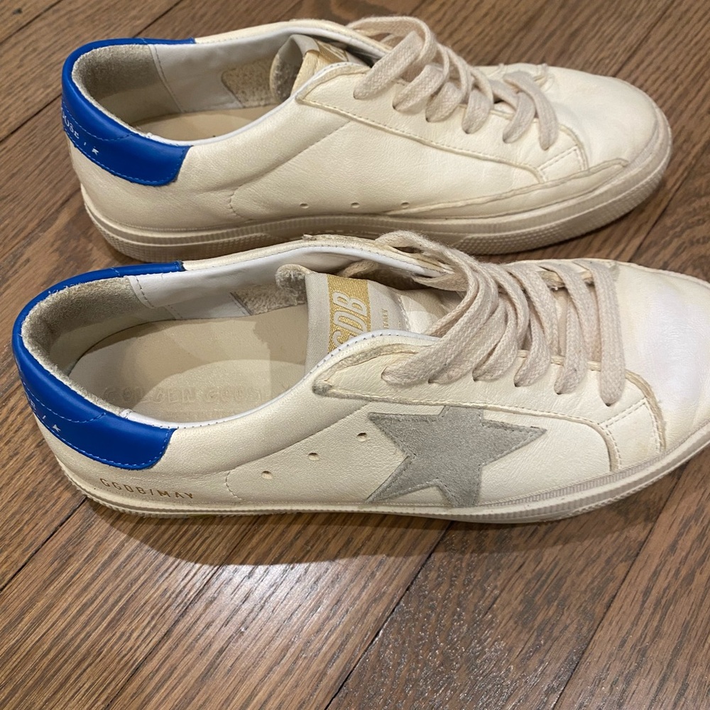 Golden Goose White and Blue Sneakers - Picture 5 of 11